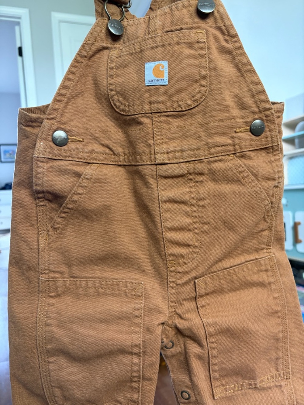 Carhartt baby infant 9 month Canvas Overalls